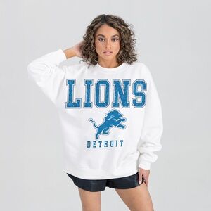 Detroit Lions Women's Oversized White Sweatshirt